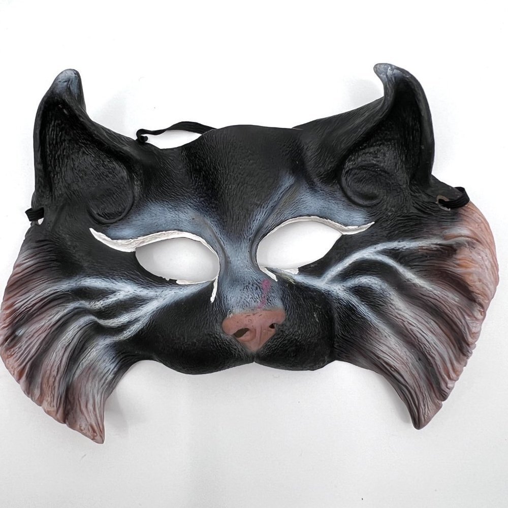 Vintage IMAGINEERING Rubber Black Cat Mask Halloween Cats 1987‎